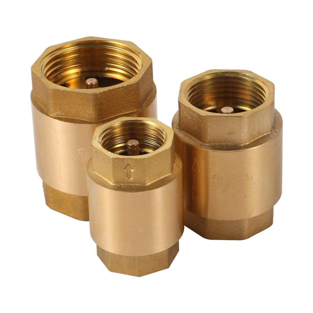 1Pc 1/2” 3/4”1” Female Thread NPT Brass Thread In-Line Spring Check Valve One-Way Anti Backflow Valve Water Control Float Valve