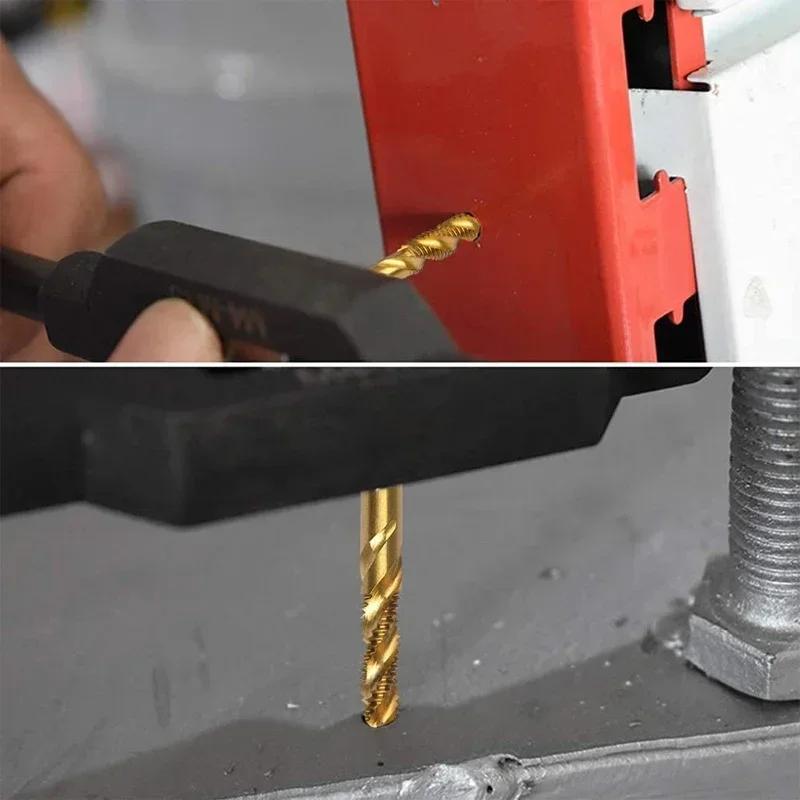 M3 M4 M5 M6 M8 M10 High Speed Steel Drill Spiral Titanium Tap Hexagonal Shank High Speed Steel Tapping Drill Tool Accessories