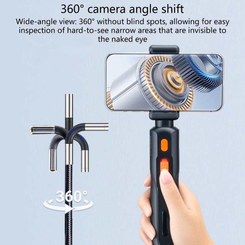 Flexible Industrial Borescope With 6 Customizable LED radiances And 210 Degree Reverse Curving For Narrow Areas