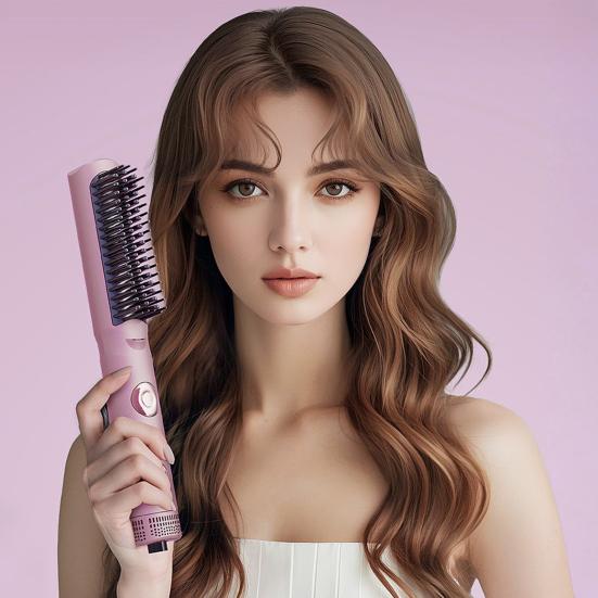 Cold Wind Hair Straightener Brush Temperature Modes Adjustable Fast Heating Portable Travel Electric Hair Straightening Styling Detangling Comb