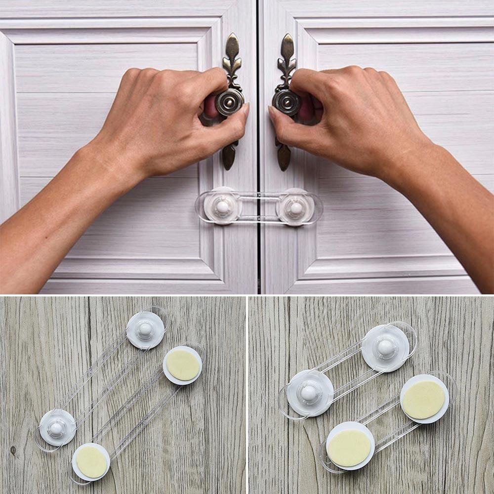Transparent Baby Cupboard Locks Latches Anti-pinch Refrigerator Door Lock Child Safety Lock Home