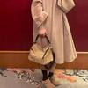 Luojia 2023 Vintage Geometric Suede & Leather Shoulder Handbag