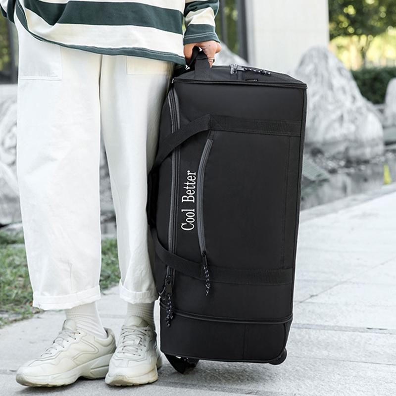 Вместительная складная дорожная сумка на колесах для мужчин и женщин, сумка-буксир, сумка для багажа, сумка для фитнеса, сумка через плечо, сумка через плечо