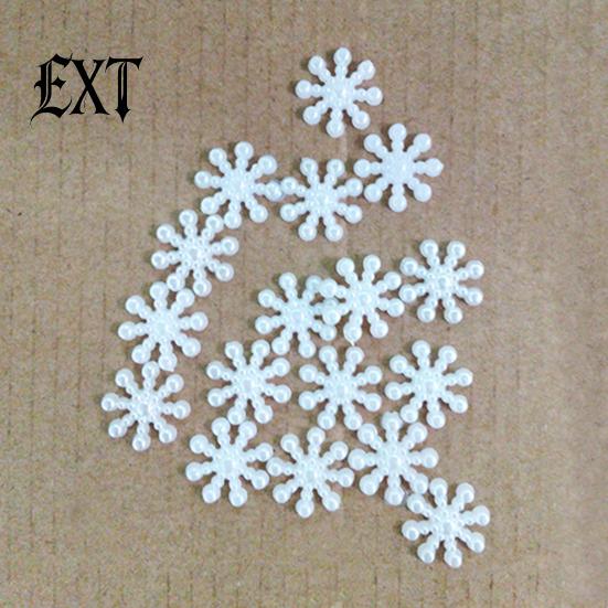 DIY Snowflake 100Pcs Decorations Attractive Wear-resistant Cute Artificial Flatback Pearl Faux for Christmas
