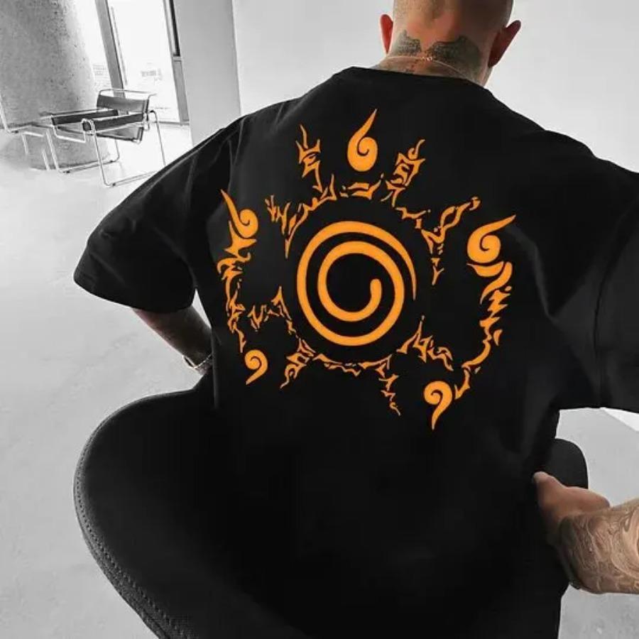 Наруто Аниме Периферия Мужская Футболка с 3D-принтом Короткий рукав Дышащая Хорошая Удобная Модная Повседневная Топ
