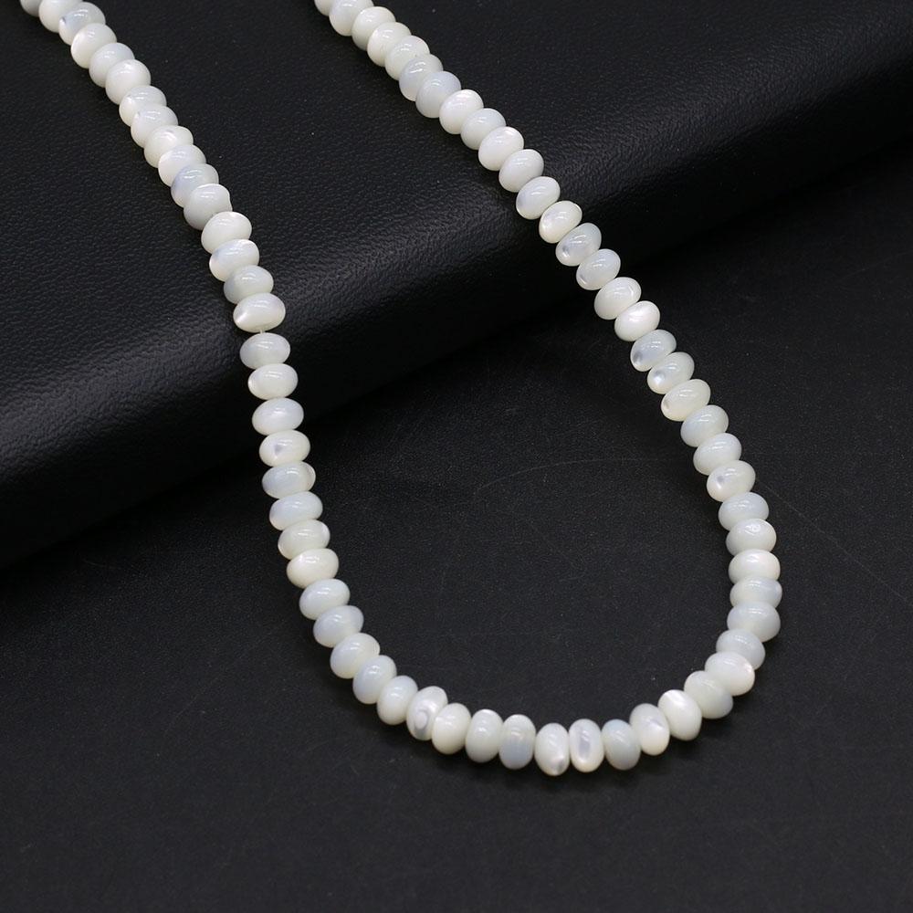 1 нить натуральных пресноводных ракушек бусины белые абакус-образные изоляционные бусины для изготовления ювелирных изделий своими руками ожерелья серьги браслеты бусины аксессуары