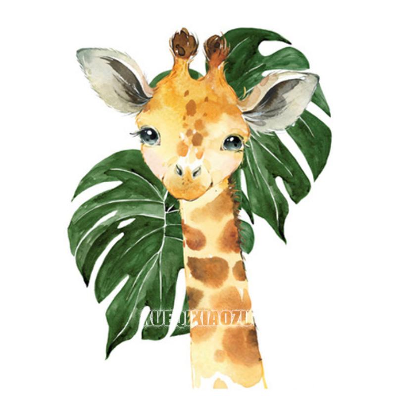 Мультяшное Животное Алмазная Живопись Растительный Лист Лев Зебра Жираф Слон Алмазная Вышивка Крестиком Подарок для Малышей Детей Домашний Декор