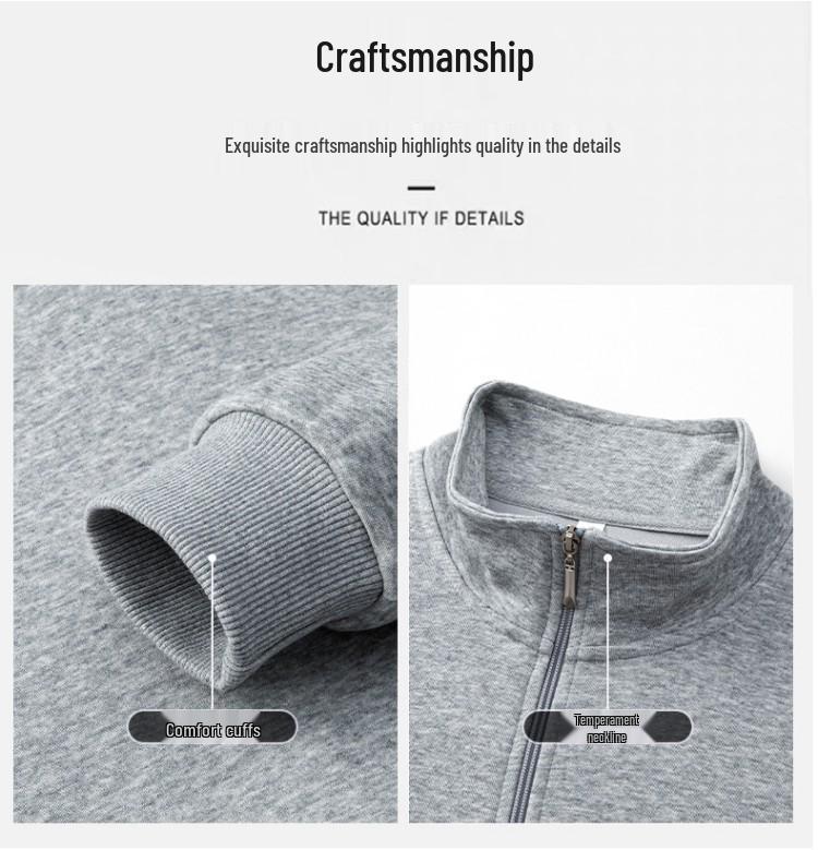 Мужская толстовка на молнии с воротником-стойкой Woodpecker - 2025 Весна/Осень Деловой кэжуал Хлопок