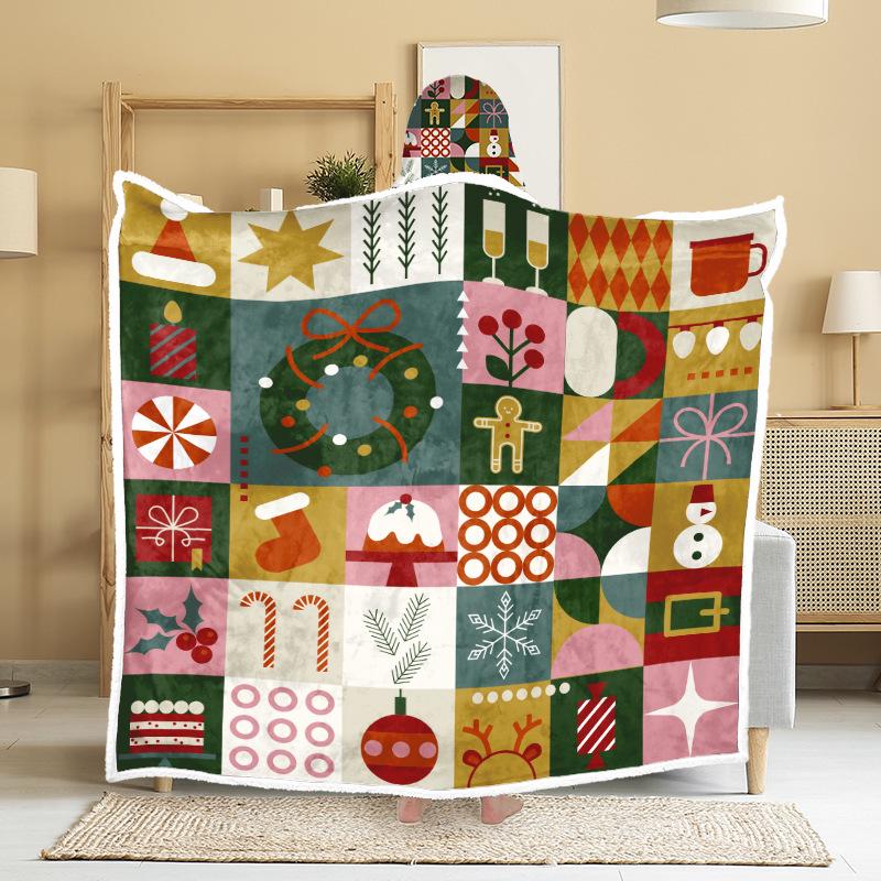 Christmas Festival Wearable Hooded Flannel Blanket Shawl