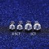 Gica Gema S925 Silver Set 1ct Zircon Stone Woman Classic Simple Small Fresh Three Claw Earrings