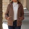 2025 New Style, Women's Wear, Autumn/Winter Loose Coat, Pocket Design, Hoodie, Zipper Cardigan, Women's Plush Coat