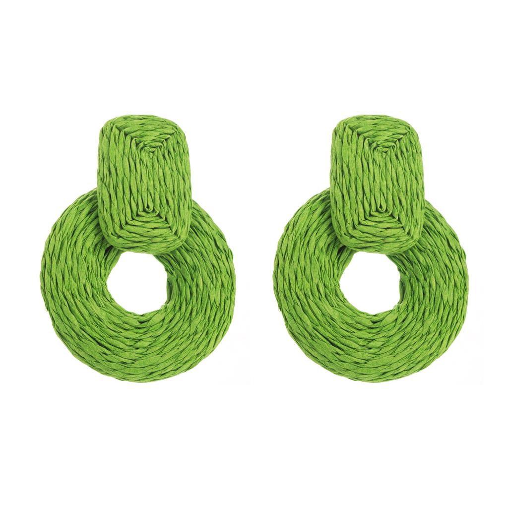 Плетеные серьги из рафии ручной работы в стиле бохо для летнего пляжного отдыха