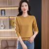 Women's Knitted Sweater Top with Autumn and Winter Long SleevesLoose Oversized Slimming Sweater with Low Round Neck