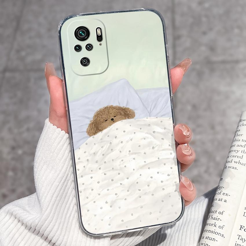 Милый чехол для телефона с котенком для Redmi Note 10 9 8 7 6 5A Pro 9T 8T 7S 10Lite Мягкий чехол Защитная пленка для экрана Высокое качество Пылезащитный чехол для Redmi Прозрачный чехол