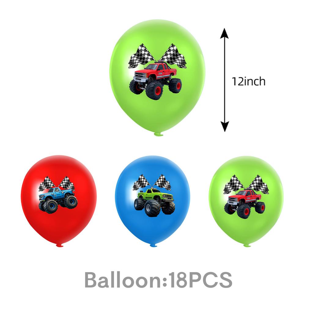 Custom Monster Truck Off-Road Theme Party Supplies Party Decorations Banner Tableware Tablecloth Tissue Birthday Arrangement