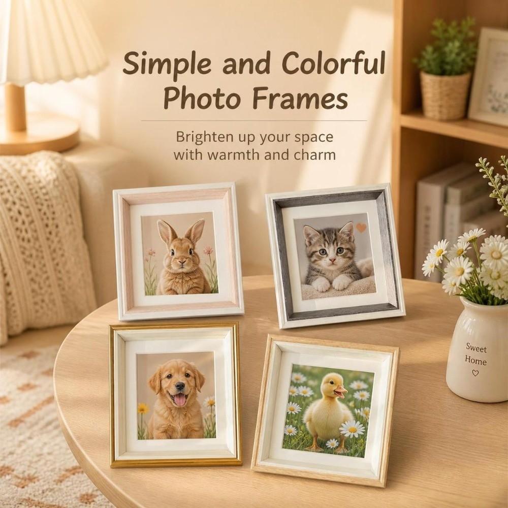 Resin Desktop Picture Frame 10x10cm Art Frames Cute Photo Frame Photo Showcase