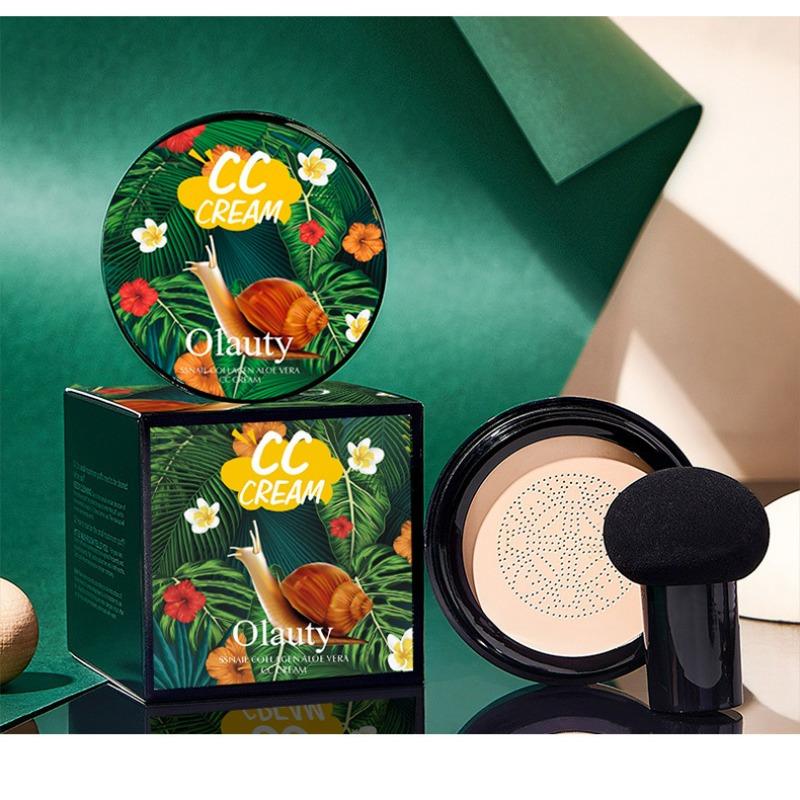 Snail Mushroom Head Cushion CC Cream Natural Skin Tone Dark Skin Tone Powerful Concealer Isolation Cream Liquid Foundation Creates Perfect Makeup