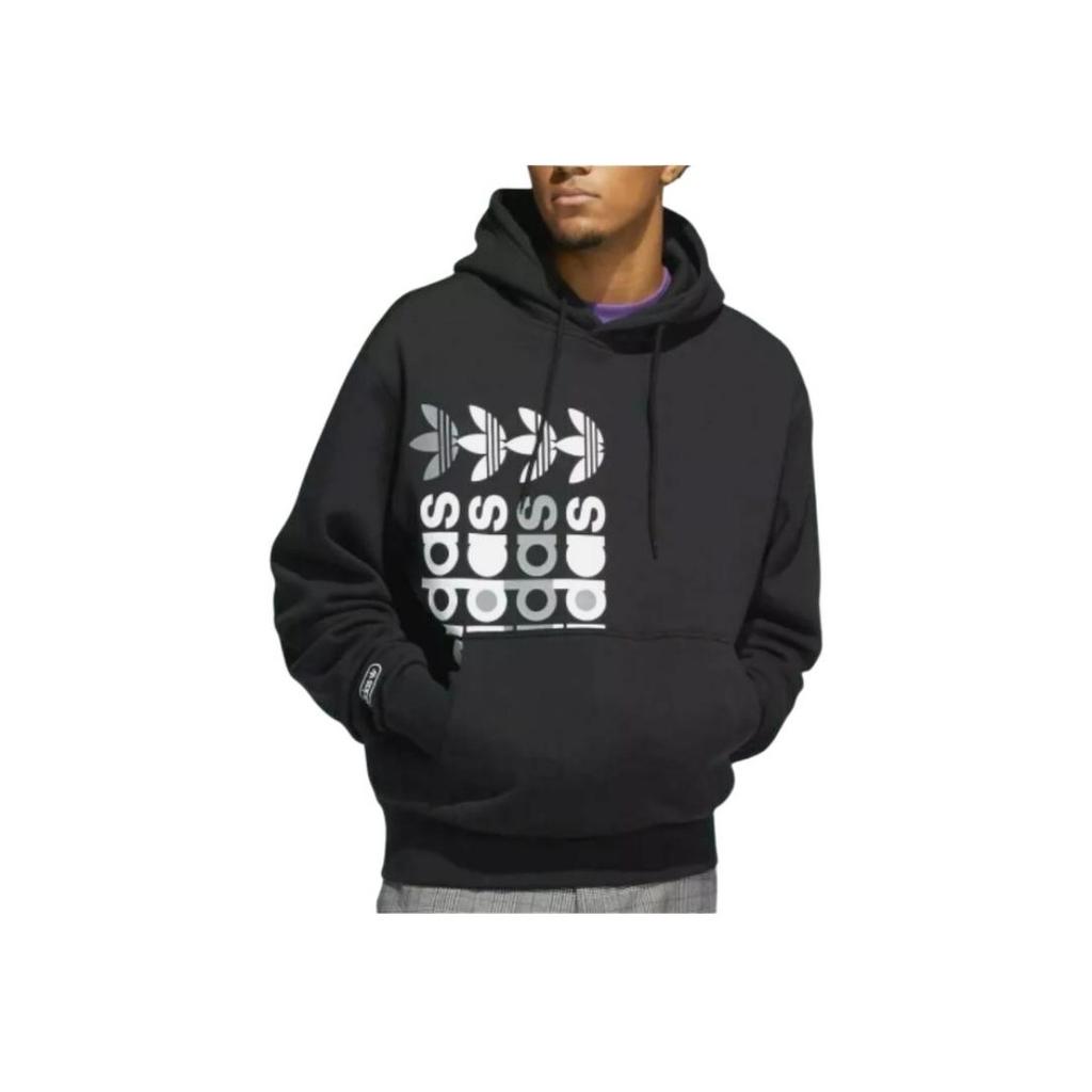 Adidas Мужская флисовая толстовка с капюшоном Originals Trefoil, черная GN3872