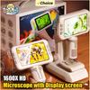 120-1600X HD Микроскоп Игрушка Набор для Научных Экспериментов STEM Настольный Ручной Съемный Портативный ЖК-Микроскоп Телескоп Увеличительное Стекло