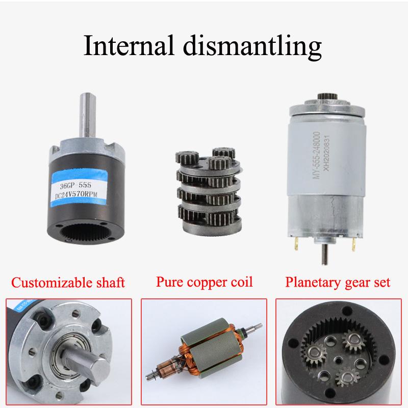 36PG-555 Double Shaft High Torque DC 12V 24V Planetary Gear Motor