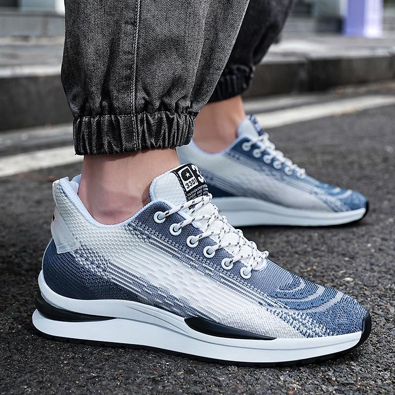 Fashion Men Heightening Shoes Elevator Shoes Hidden 6CM Height Increase Shoes For Male Casual Breathable Sports Sneakers Taller Men