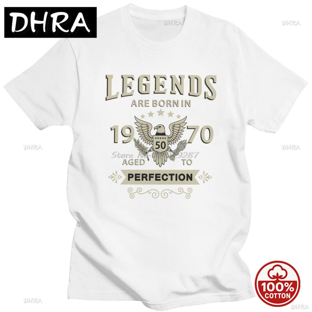 Vintage Legends Are Born In 1970 Tshirt Unisex Short Sleeve Cotton Soft Tee Top Age To Perfection Tshirt 50 Years Birthday Gift Tee