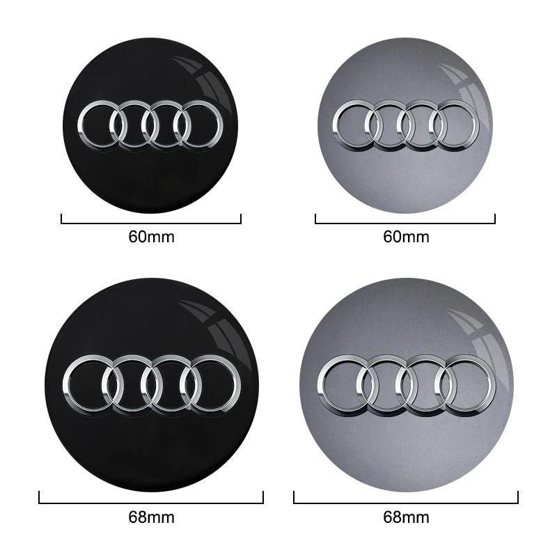 For Audi A5 60/61/68/69mm Car Emblem Wheel Hub Caps Hubcap Badge Styling For Audi B5 B6 B7 B8 B9 A3 8P 8V 8L A5 A6 C6 C5 C7 4F A1 A7 A8 Q2