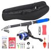 Fishing Kit Telescopic Fishing Rod Left and Right Hand Interchangeable Fishing Reel with Fishing Bag Lures Hooks