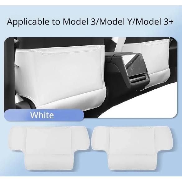 Seat Backrest Anti Kick Pad for Tesla Model 3+ Microfiber Leather Half Cover Seat Protective Cover Model3 Modely Car Accessories