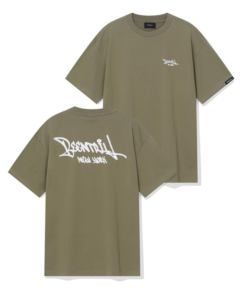 Футболка с логотипом BEENTRILL Script (хаки)