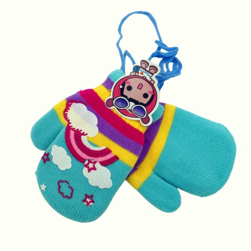 Зимние детские перчатки Dualswish, теплые варежки, детские перчатки с длинными пальцами для детей 2–5 лет, детские перчатки с подвесным воротником