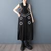 Хлопковый черный винтажный повседневный свободный длинный плащ без рукавов большого размера для женщин Верхняя одежда
