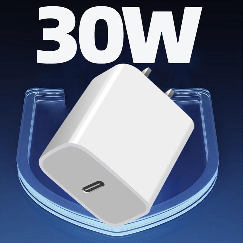 Быстрое зарядное устройство PD30W, сертифицированное 3C, для Apple 16 Pro - Совместимо с китайскими, американскими и европейскими стандартами