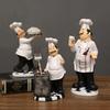 Simulated Rustic Bakery Chef Resin Statue Handicraft Kitchen Chef Figurine Festival Decor