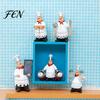 Kitchen Countertop Decor Chef Figurine, Resin Table Decoration, Funny Statue with Figurine Seasoning Bottle/Bottle Opener/Message Board for Shelf Home