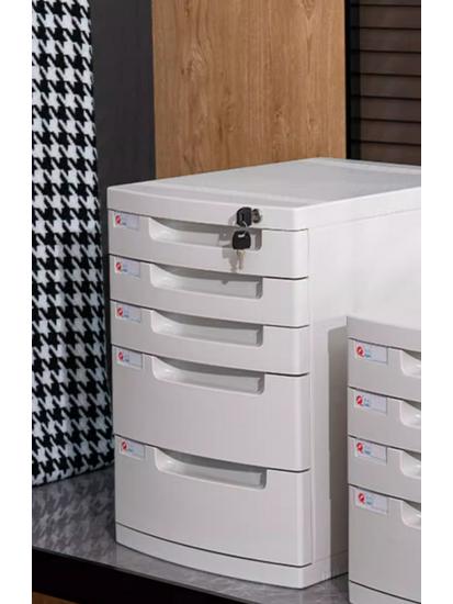 Lockable Multi-Layer A4 File Cabinet Drawer - Plastic Office Storage Box
