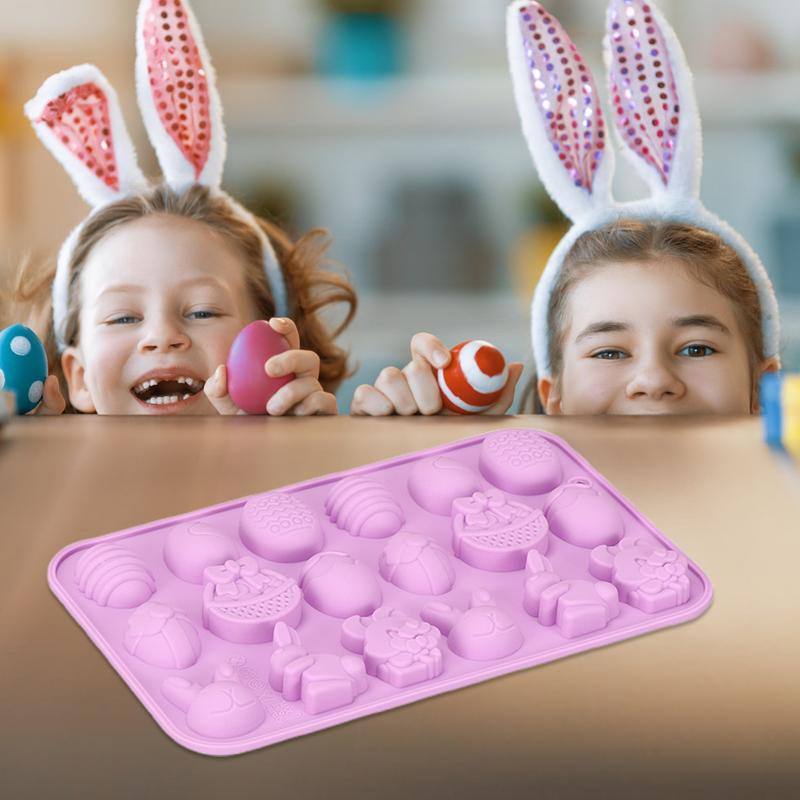2025 New Easter 18 Cavity Silicone Cake Mold Reusable Easter Bunny Mold Chocolate Candy Molds Silicone Bakeware Tools