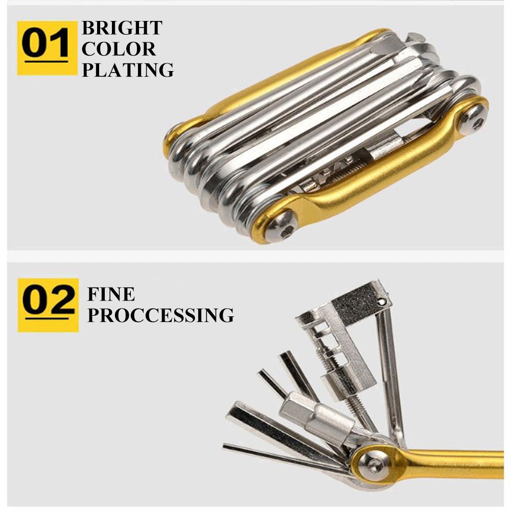 Многофункциональный набор для ремонта велосипеда 11 в 1, набор инструментов для ремонта велосипеда, гаечный ключ, отвертка, цепь с шестигранными спицами, инструменты для горного велоспорта