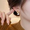Легкая роскошь Элегантные контрастные серьги-капли из металла золотого цвета для женщин Модные простые геометрические украшения Подарки для вечеринок