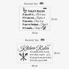 WC Sign Bathroom Decor Kitchen Rules Mural Sticker Picture Wall Stickers Home Decoration