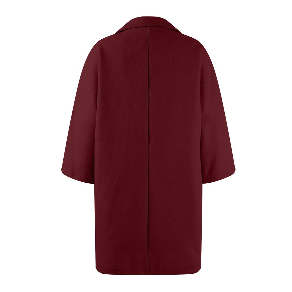 Женская модная куртка повседневная однотонная с рукавом 3/4 на пуговицах с карманами кардиган пальто