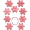 Набор из 9 форм-штампов для печенья в виде 3D-снежинок, пищевой пластик, 6-лучевые снежинки, штампы-вырезки для печенья, набор штампов для мастики для выпечки