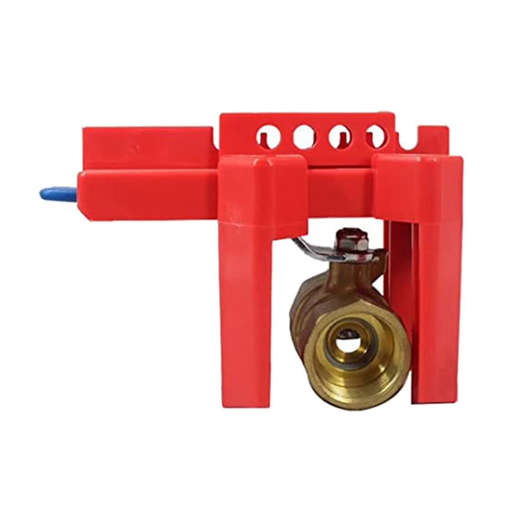 ABBP-8X Ball Valve Locking, Adjustable Ball Valve Locking Device, Small, For 1/2Inch-2-1/2Inch Outer Pipe Diameter, Red