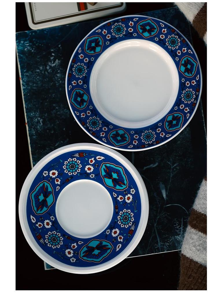 Турецкий керамический набор для латте с блюдцем - Ретро-кружка в подарочной коробке