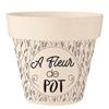 [R2229] - Bamboo Planter 'A Fleur De Pot' Beige Black - 25. 5x24cm