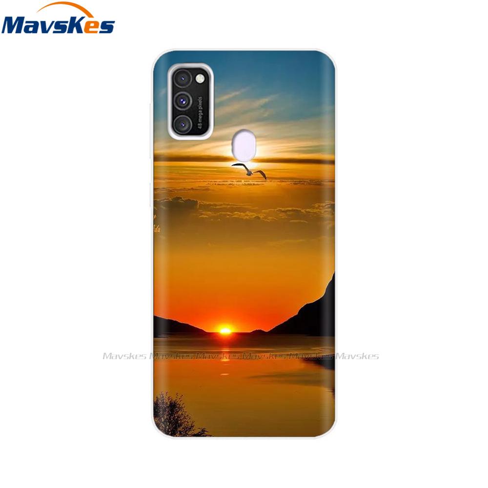 Чехол для Samsung Galaxy M21 Задняя крышка Мягкий силиконовый TPU Чехол для телефона Для Samsung Galaxy M20 M21 M30 M30s M31 Чехол Защитный бампер