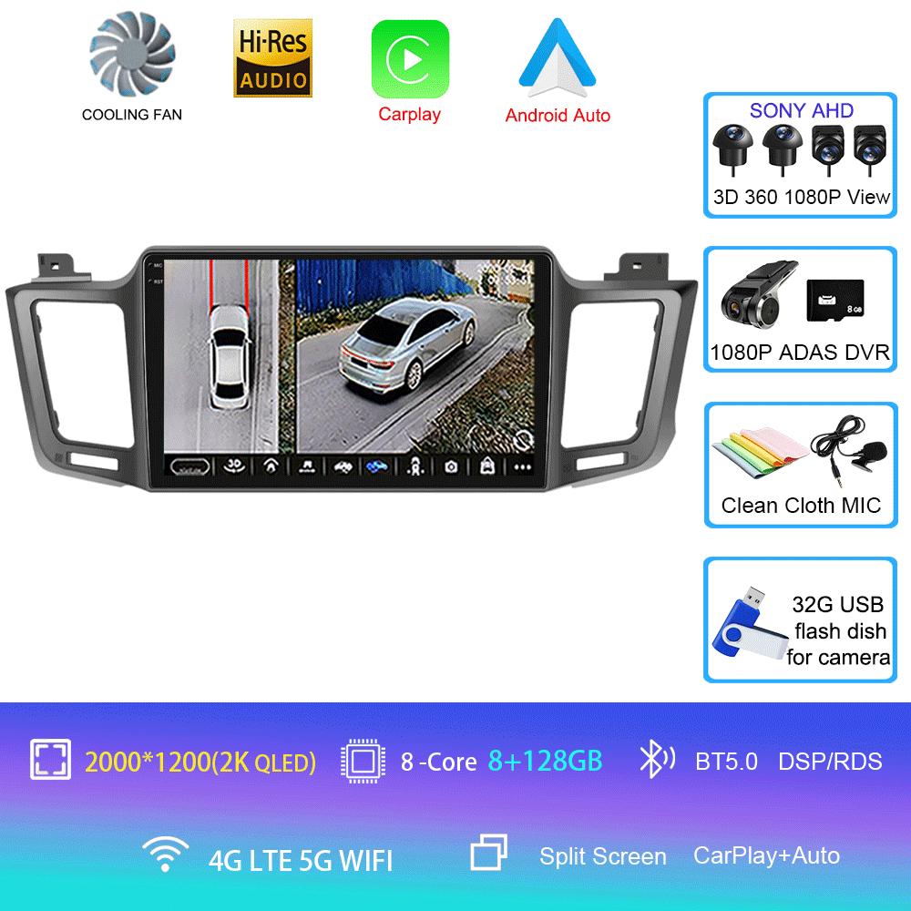 Android 14 Автомобильное радио для Toyota RAV4 RAV 4 2013 - 2017 Мультимедийный видеоплеер 4G Carplay GPS Стерео Головное устройство Авто