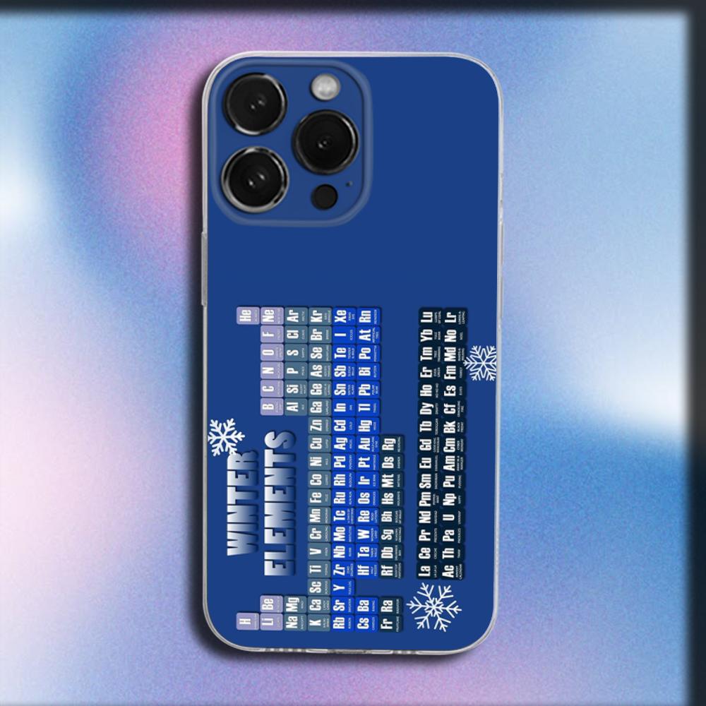 Periodic Table Of Elements Phone Case For iPhone 16,15,14,13,12,11 Plus,Pro,Max,XR,XS,X,Plus,SE,Mini Transparent Soft Cover