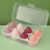 A-Grade Makeup Sponge Set with 8-Compartment Box - Wet & Dry Use, Non-Powder-Absorbing Puffs
