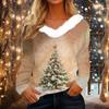 Long Sleeve Shirts For Women Cute Tops Christmas Prints Tees Blouses Casual Plus Size Basic Tops Pullover